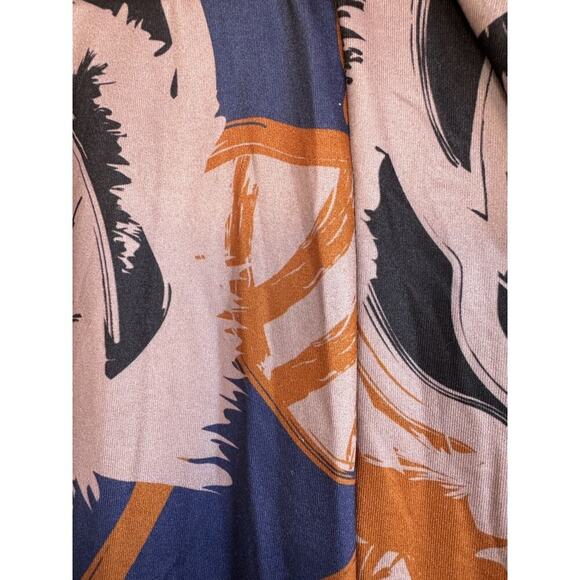 Women’s Print V-neck Open Front Cardigan Casual Print Long Sleeve Sz M - Picture 5 of 10